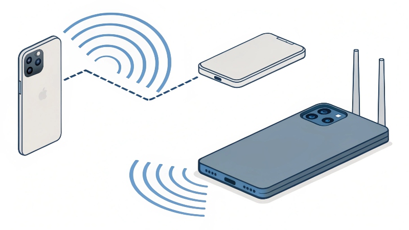 A diagram showing Bluetooth signals being blocked by a Wi-Fi router and a thick phone case.
